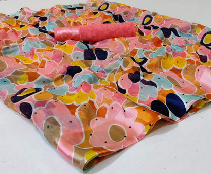 Beautiful Cotton Multicoloured Printed  Sarees
