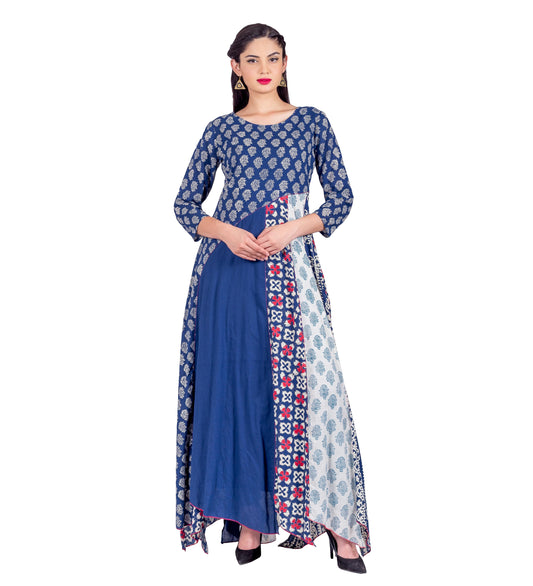 Empire Cut Asymmetrical Gown Style Indo Western Dress