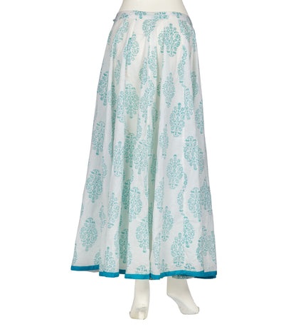 Flared Block Printed Floor Length Skirt