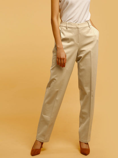 Classic Straight Fit Pants - Beige