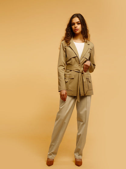 Classic Straight Fit Pants - Beige
