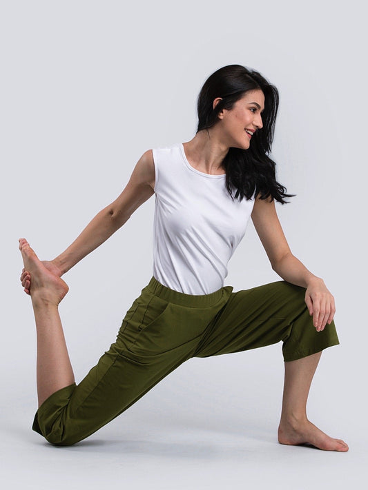 Cotton Knitted Culottes - Olive
