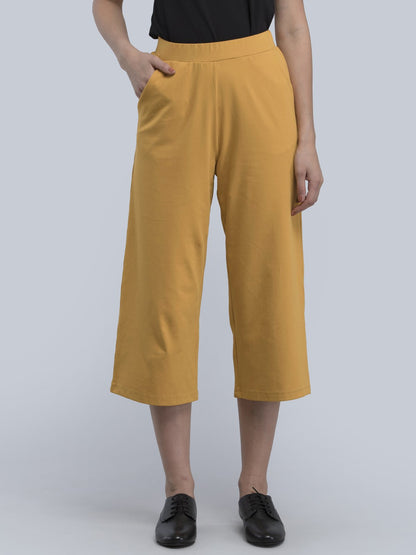 Cotton Knitted Culottes - Mustard