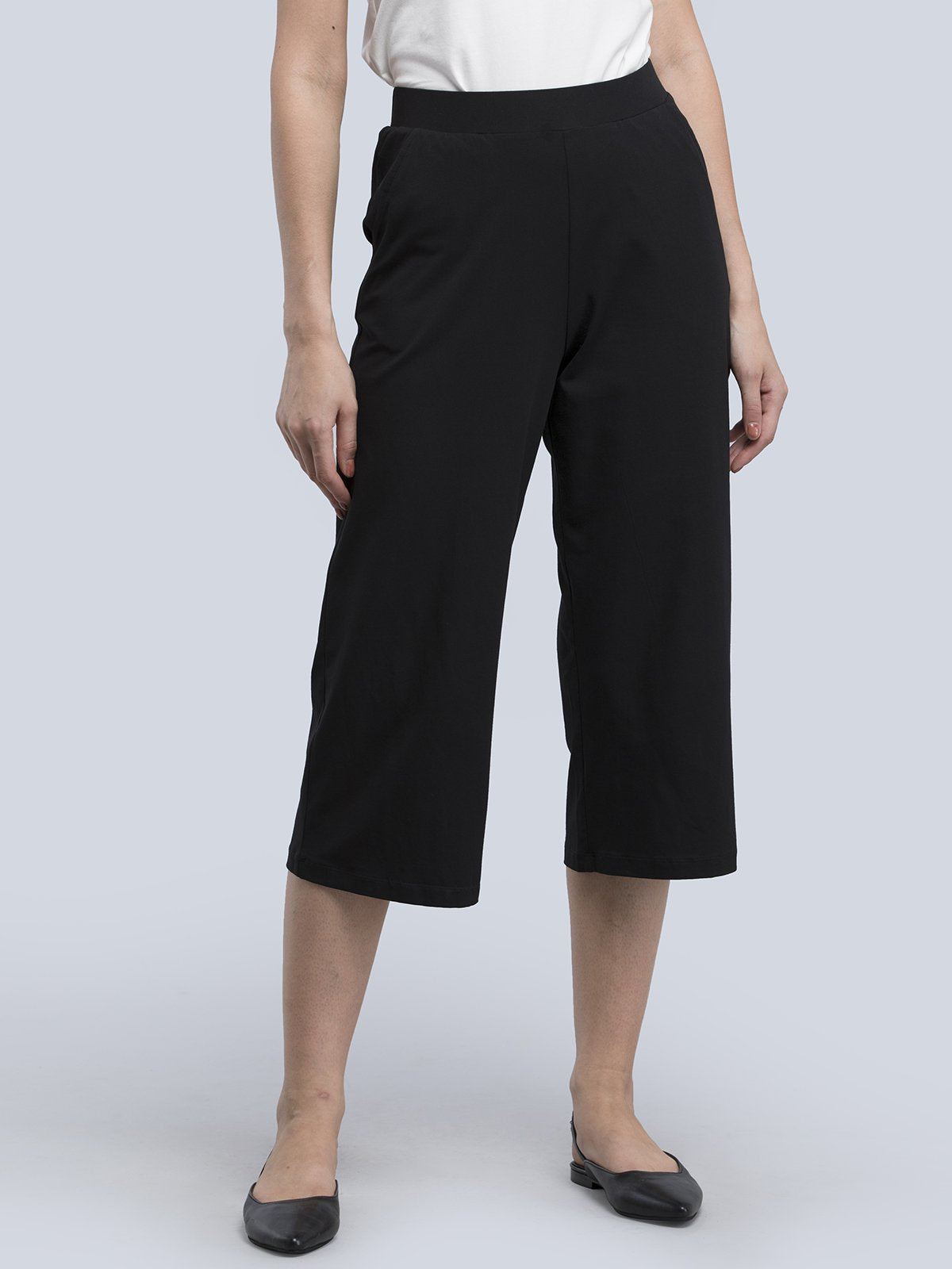 Cotton Knitted Culottes - Black