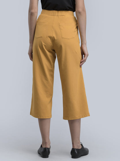 Cotton Knitted Culottes - Mustard