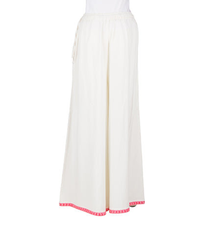 Off-White Embroidered Palazzo