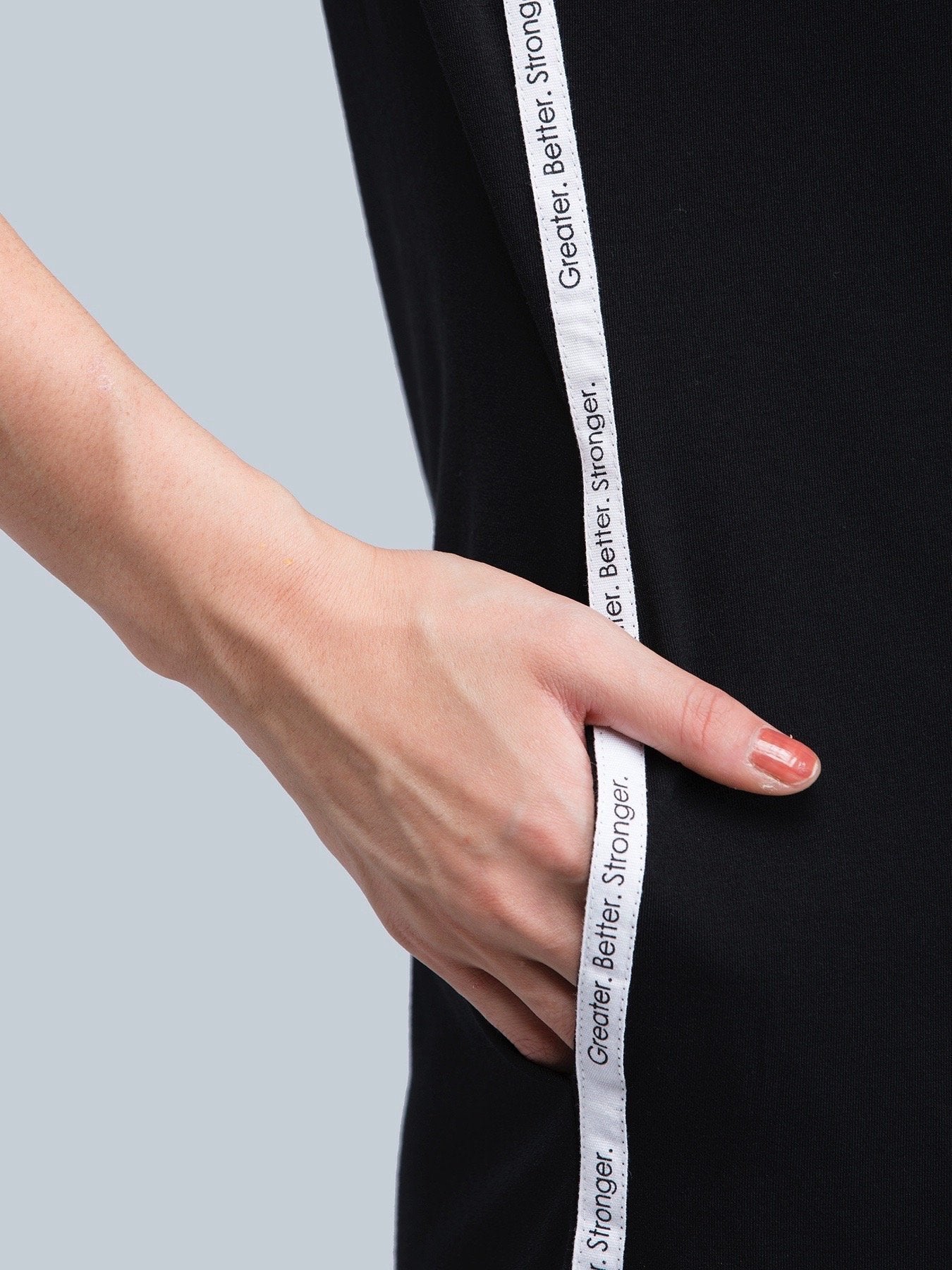 Cotton Round Neck Knitted Shift Dress - Black and White