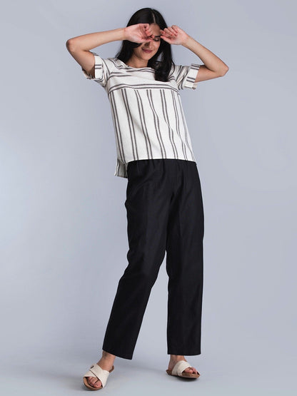 Cotton Slip On Culottes - Black