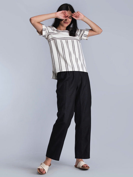 Cotton Slip On Culottes - Black