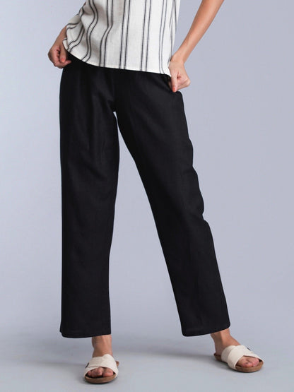 Cotton Slip On Culottes - Black