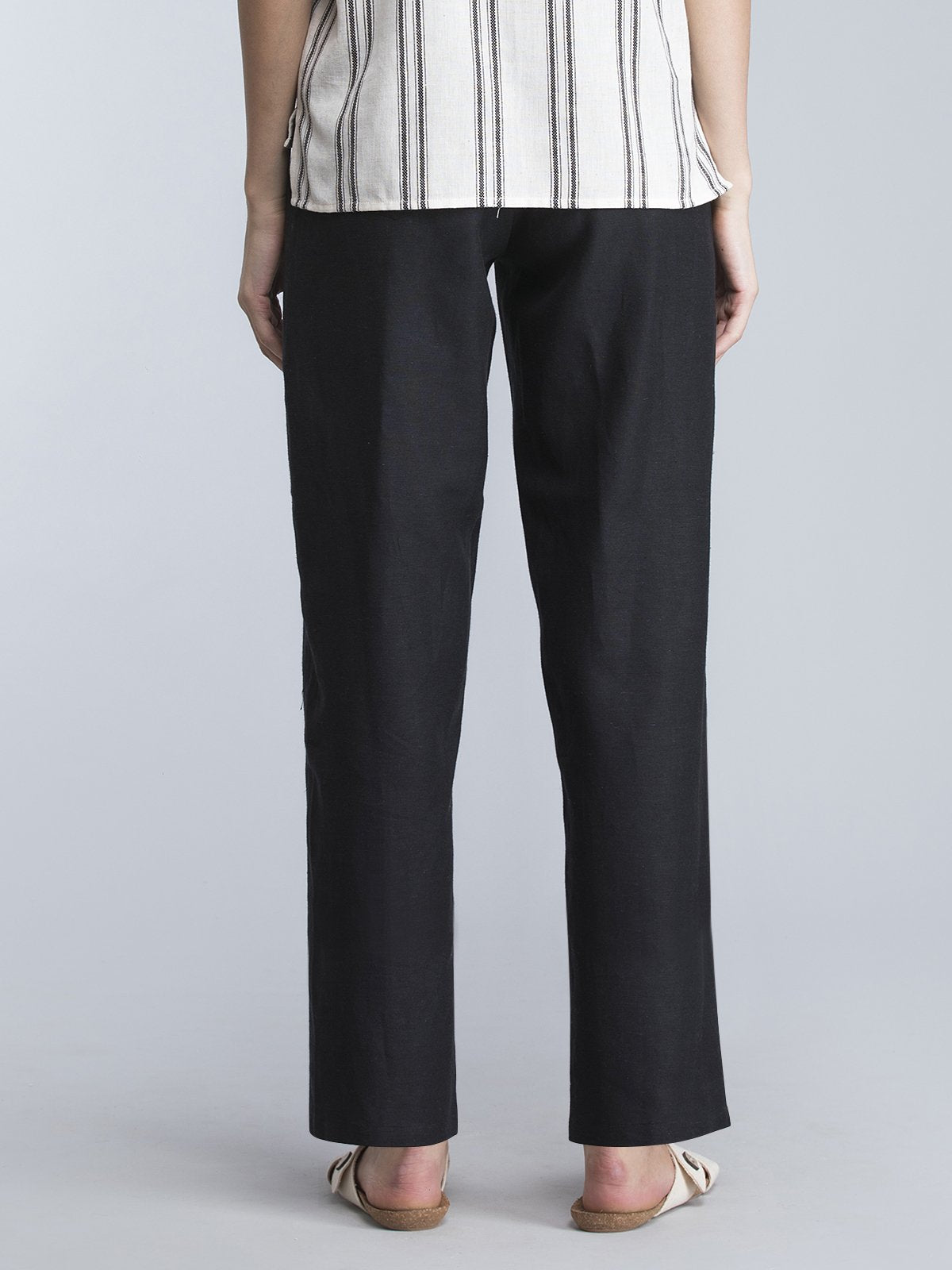 Cotton Slip On Culottes - Black