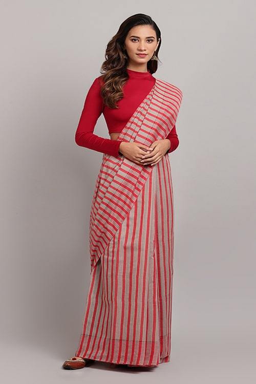Diya' Handwoven Extra Weft Cotton-Silk Saree-41