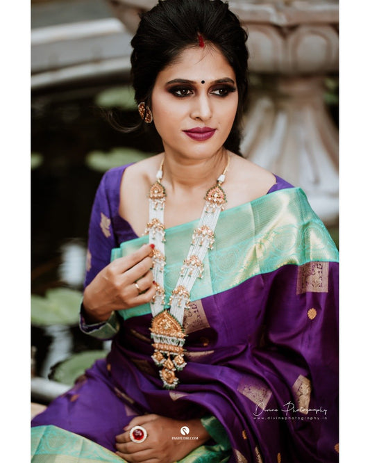Valiba Skly-Purple Beautiful Rich Pallu & Jacquard Work Saree