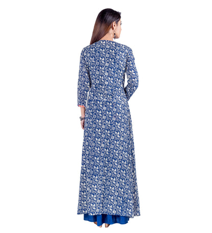 Jacket Style Princess Cut Indigo Indo Western Dress
