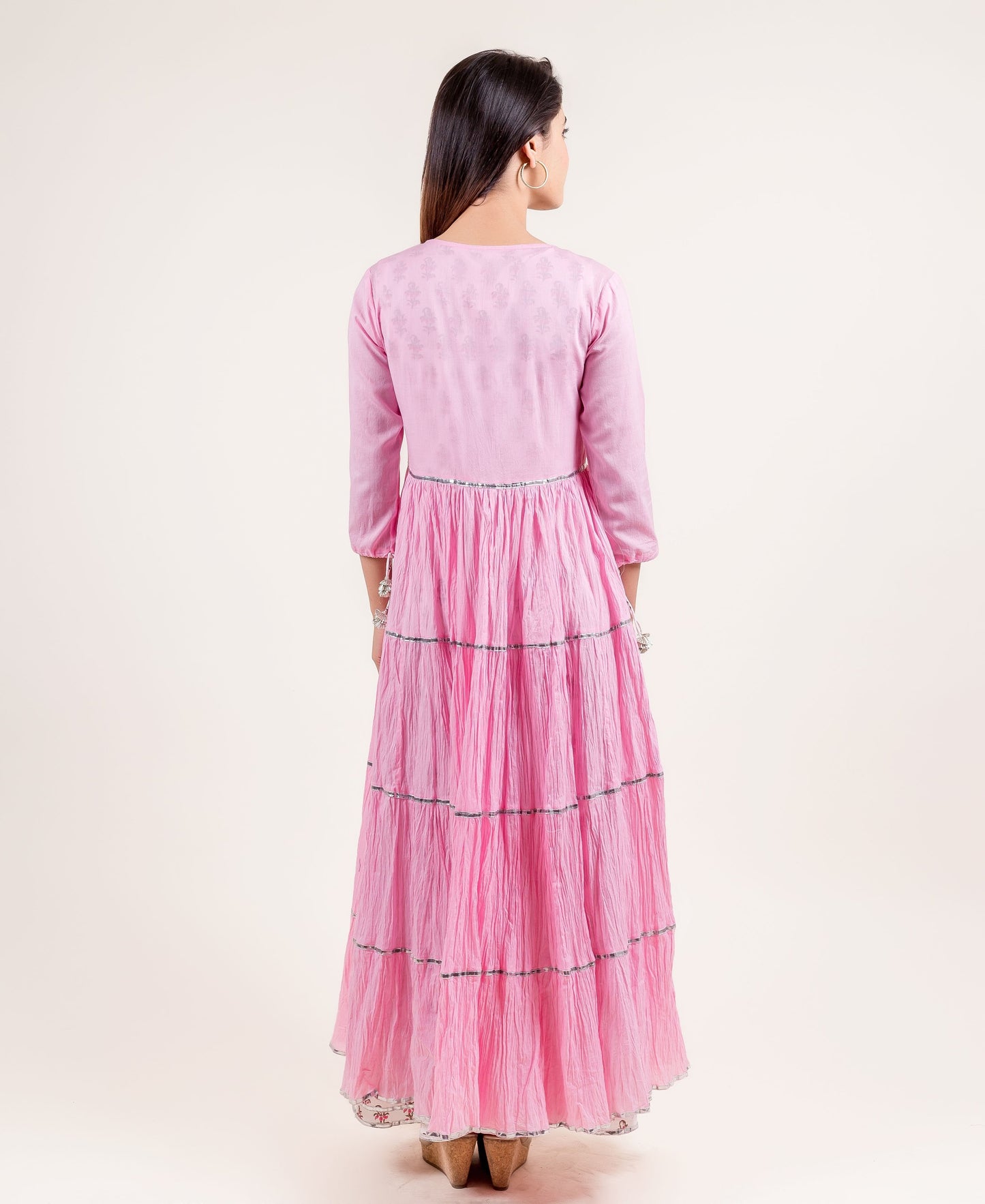 Swirly Sassy Cotton Tiered Long Dress
