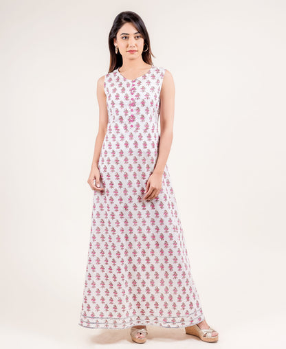 Swirly Sassy Cotton Tiered Long Dress