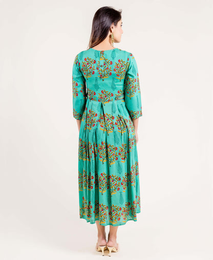 Embroidered Multi Colored Rayon Indo Western Dress