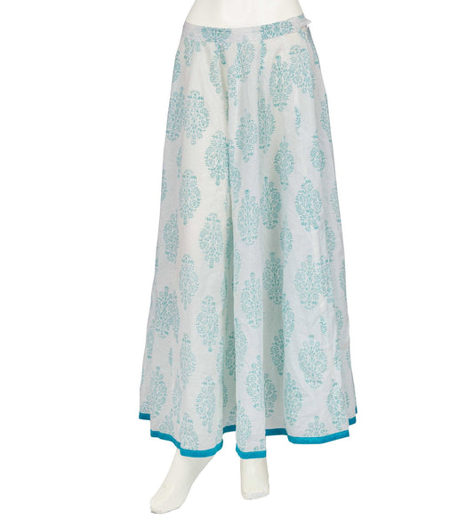 Flared Block Printed Floor Length Skirt