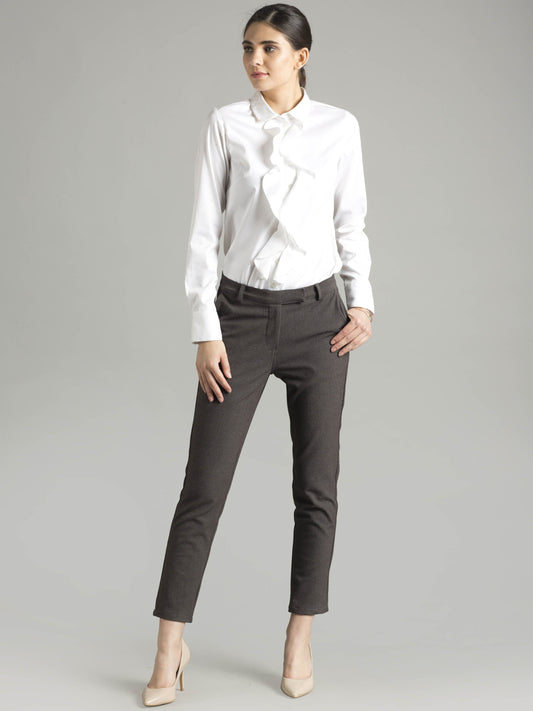 Essential Comfort Crop Pants - Brown Grey