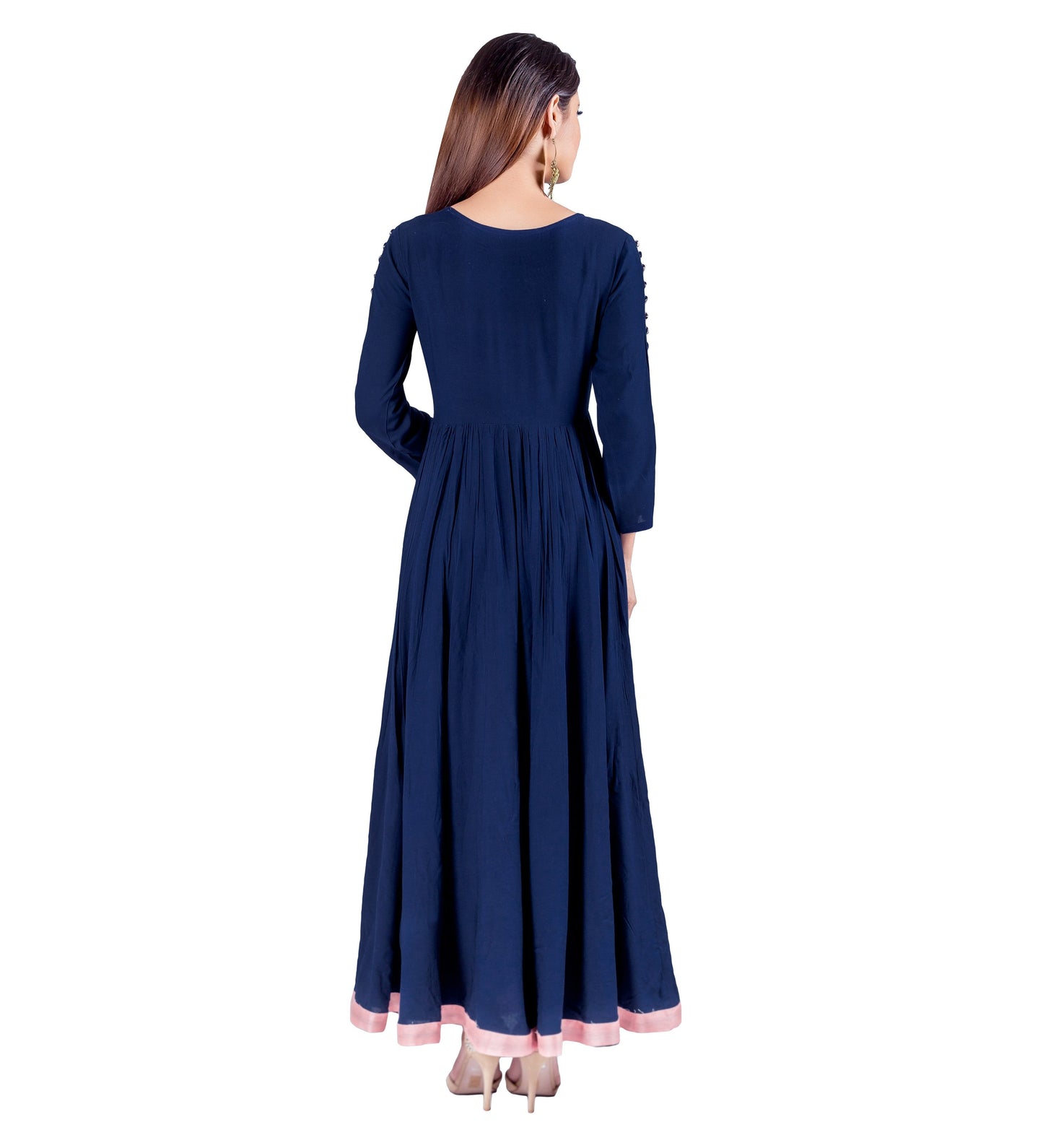 Hand Block Print Gotta Patti Asymmetrical Indo Western Dress