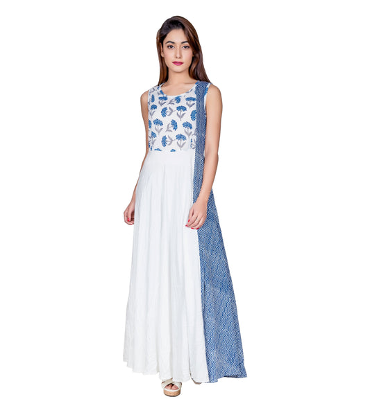 Pearly Indigo Popper Indo Western Dress