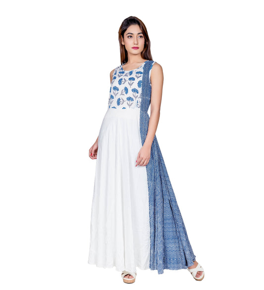 Pearly Indigo Popper Indo Western Dress