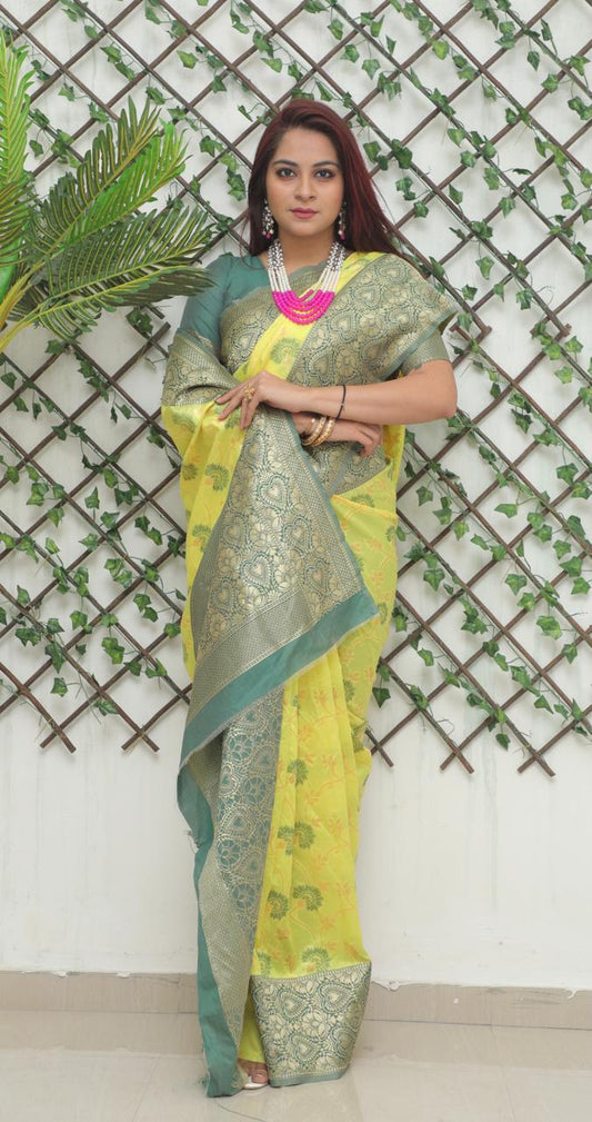 Jacquard  Pattern Work  On All Over The Saree