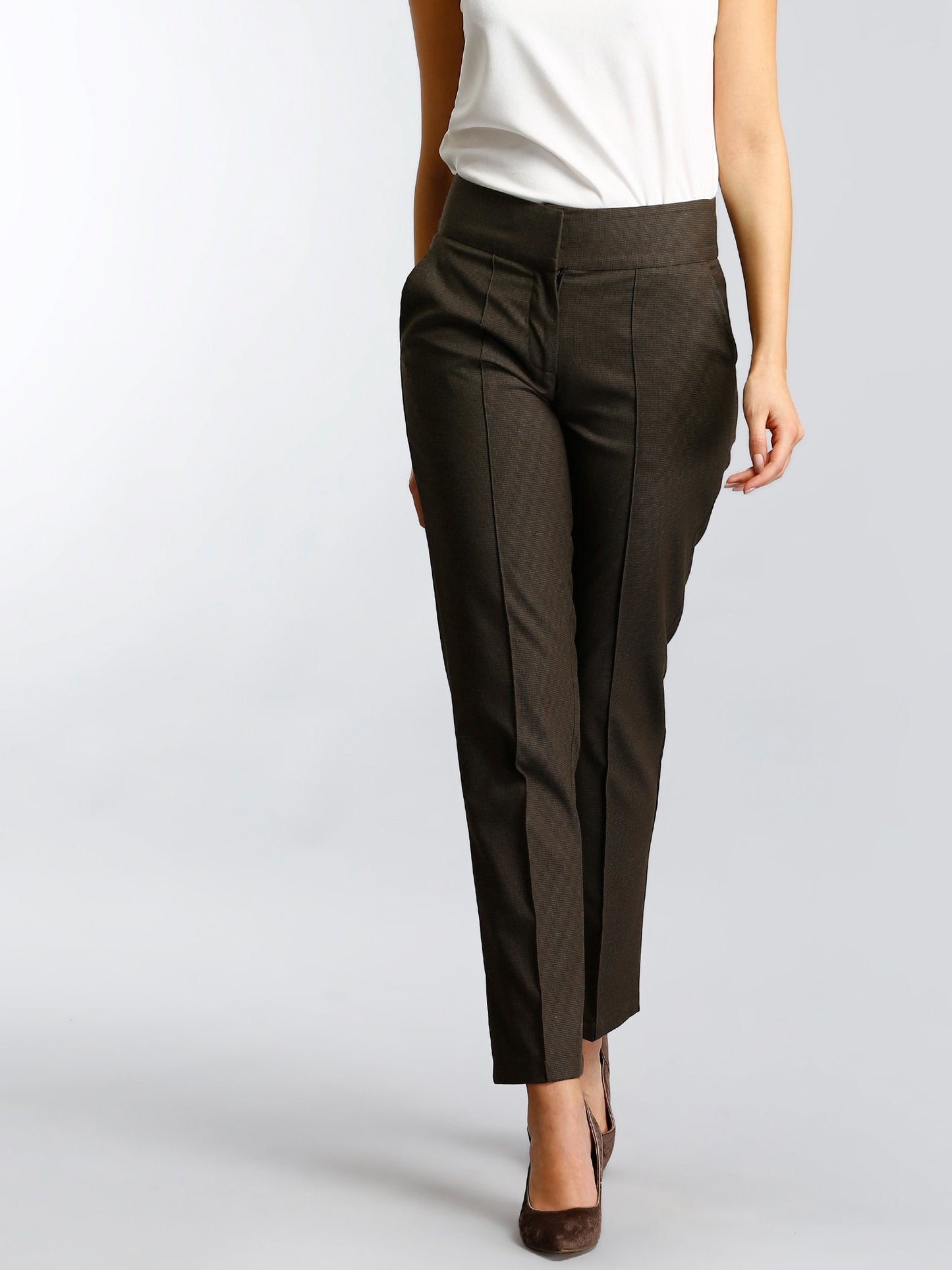 Formal Check Straight Fits - Brown