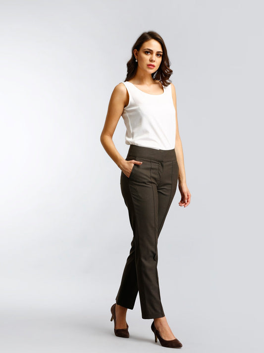 Formal Check Straight Fits - Brown