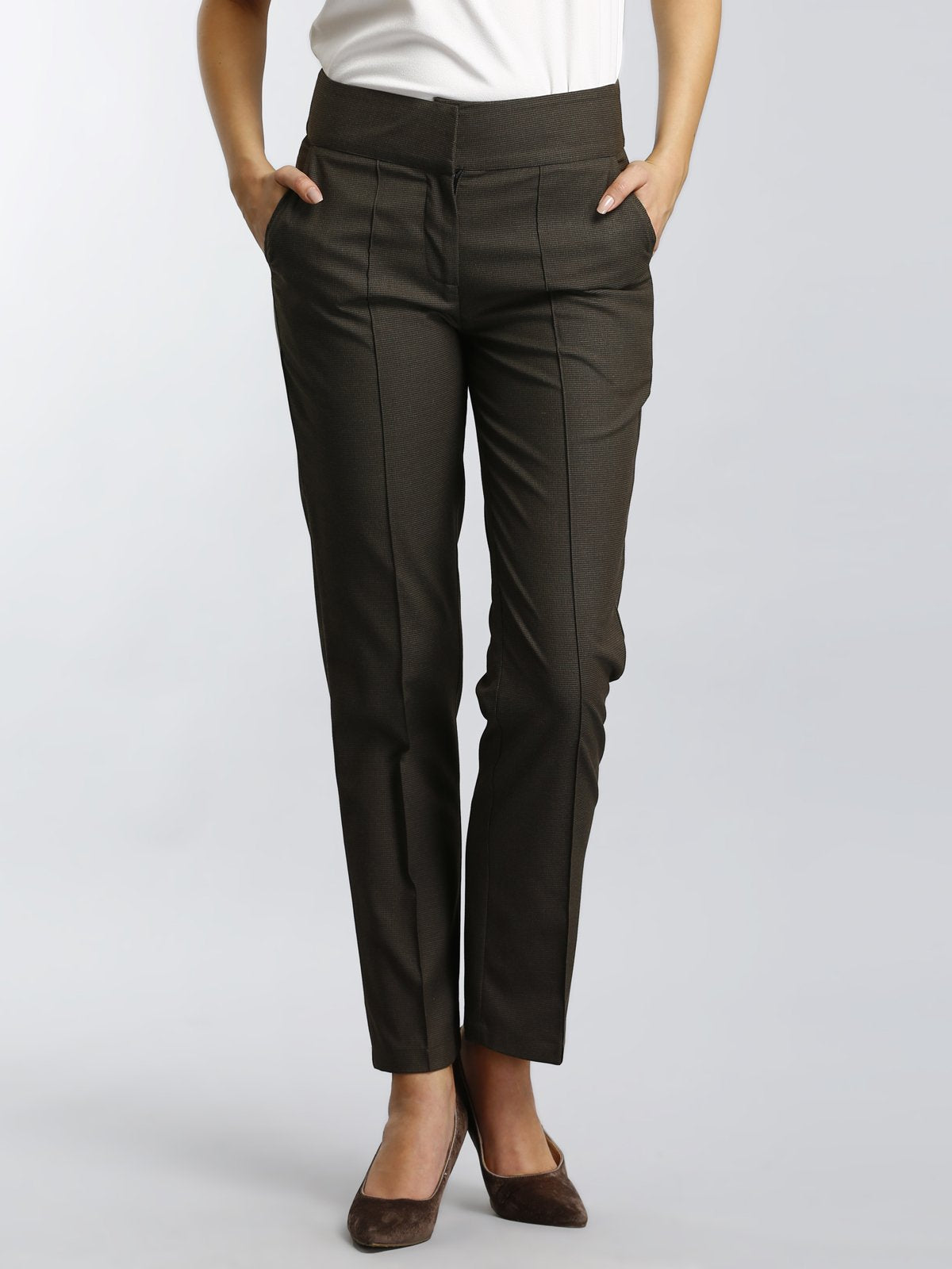 Formal Check Straight Fits - Brown
