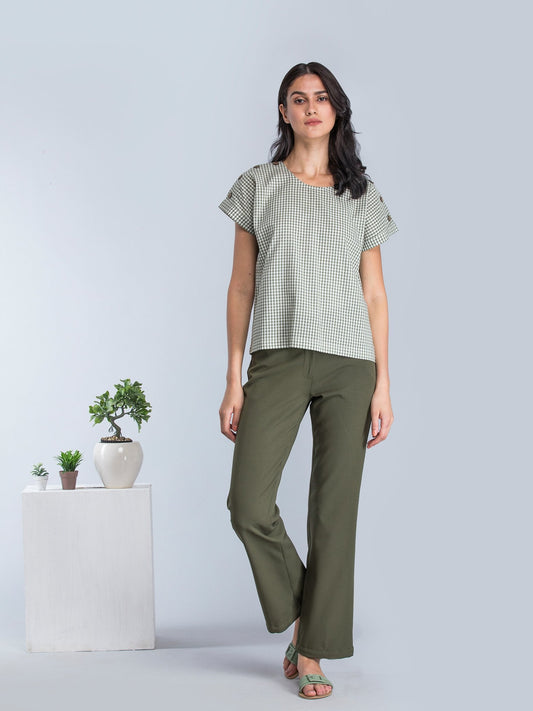 High Waist Pants - Olive