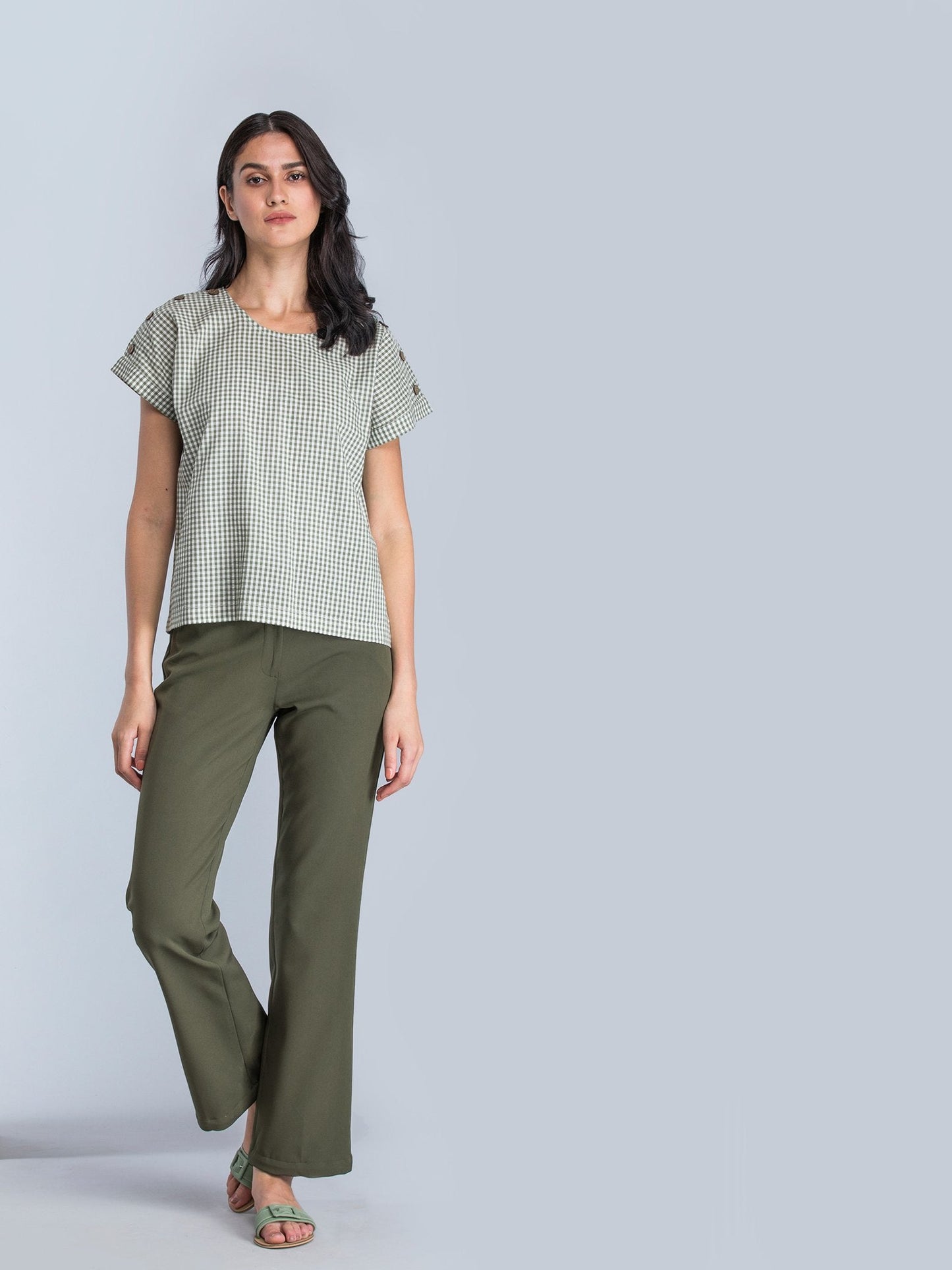High Waist Pants - Olive