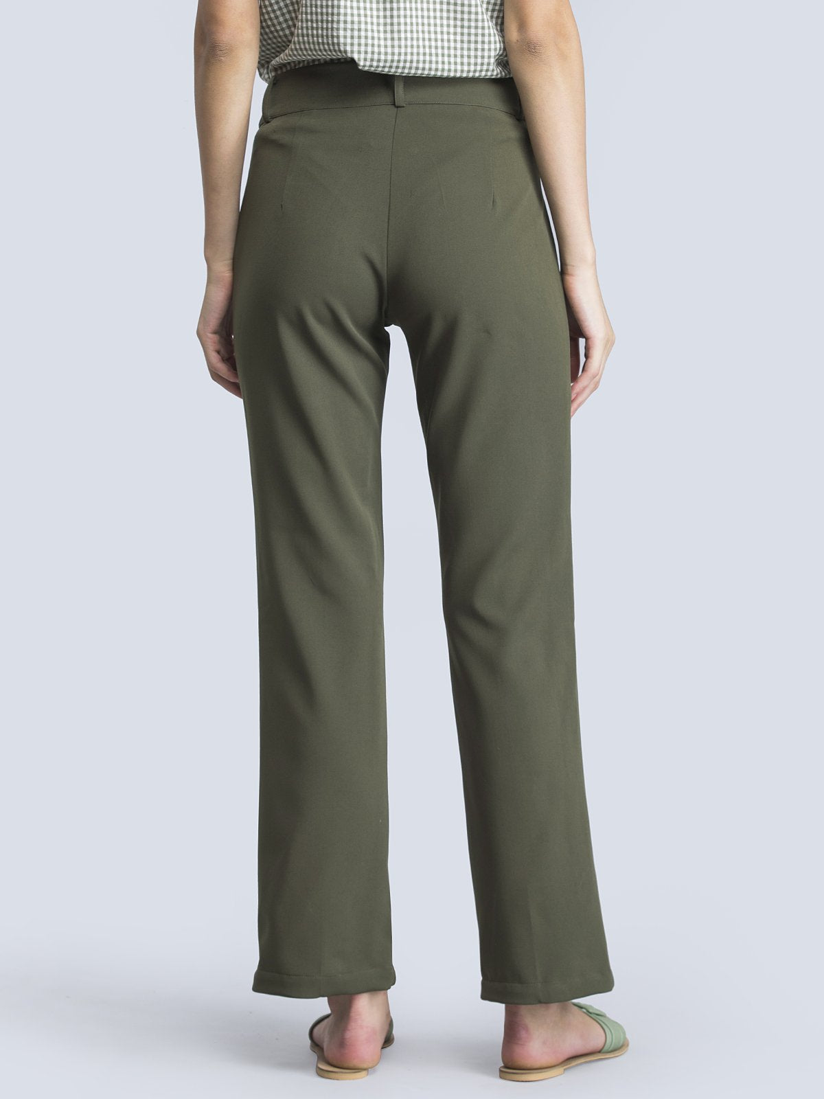 High Waist Pants - Olive