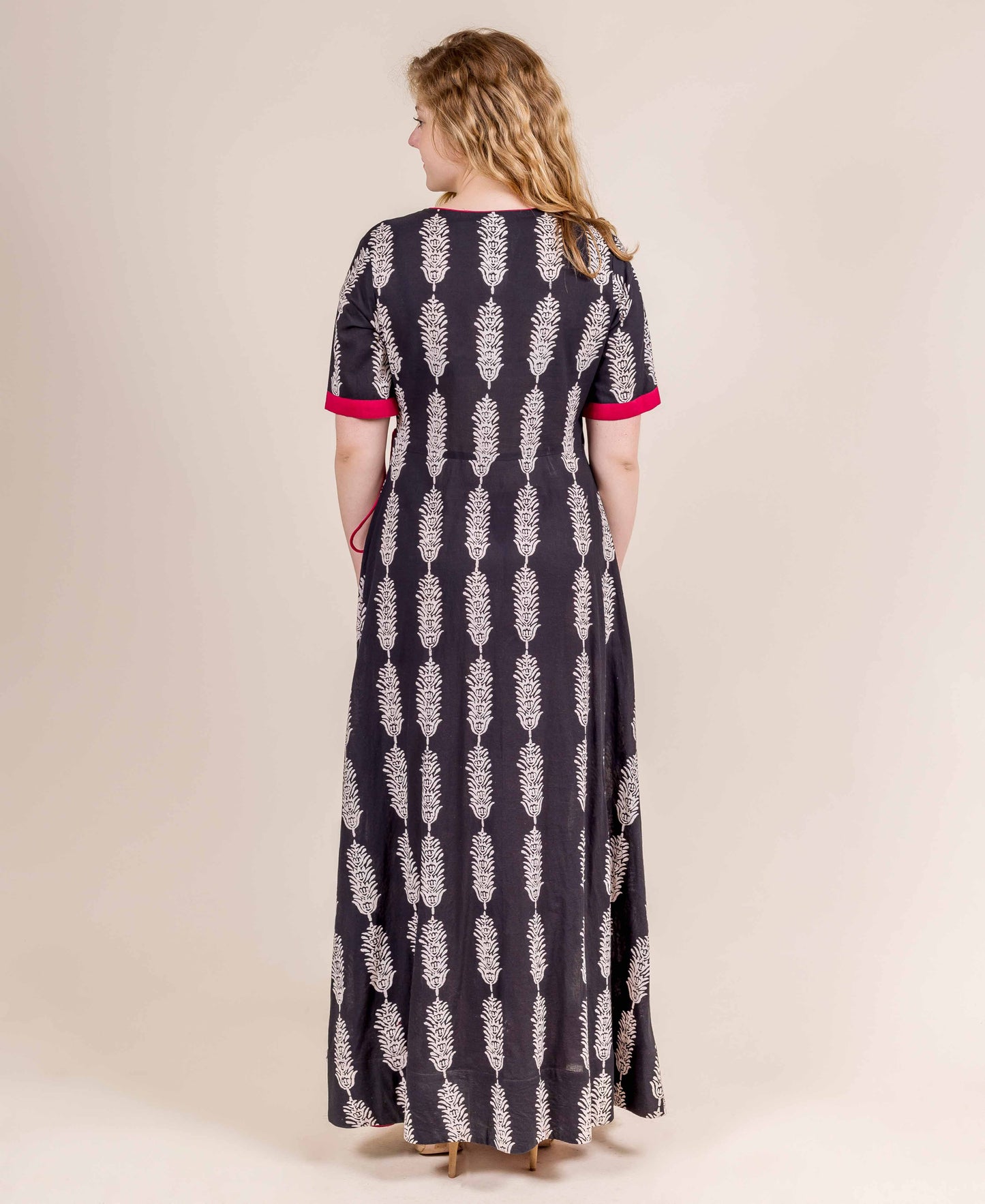 Empire Cut Angrakha Style Floor Length Wrapper Dress