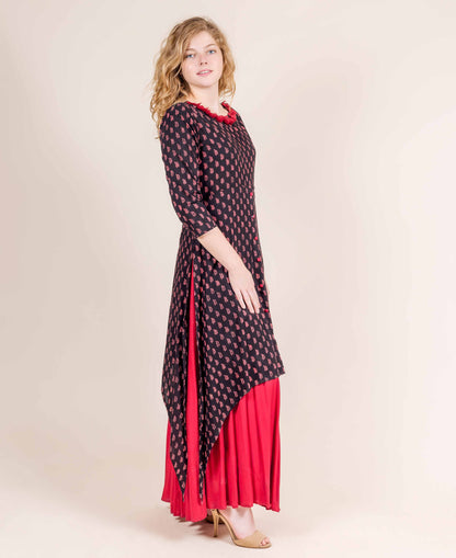 Indo Western Dress with Neck Tassels