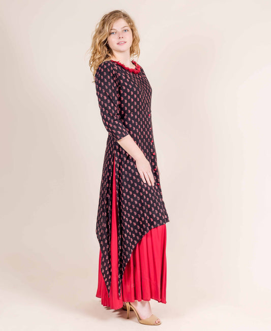 Indo Western Dress with Neck Tassels