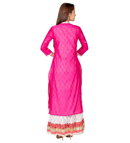 Hand Block Printed Floor Length Indo Wetern Kurta Dress