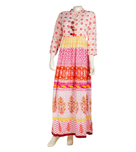 Modal Cotton Empire Cut Floor Length Blouson Dress