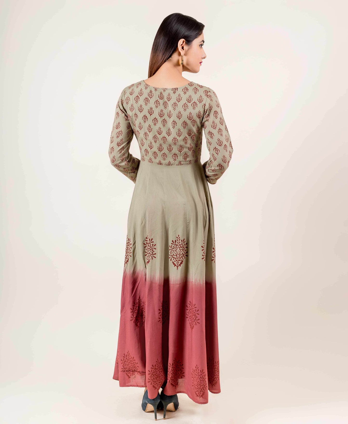 Splendid Hand Block Printed Indowestern Outfit