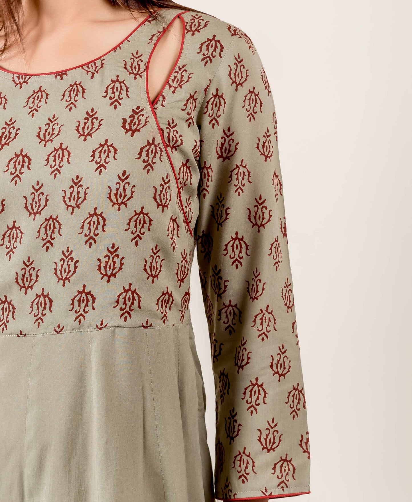 Splendid Hand Block Printed Indowestern Outfit