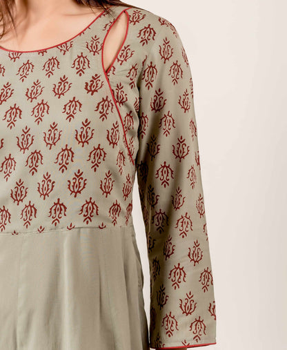 Splendid Hand Block Printed Indowestern Outfit