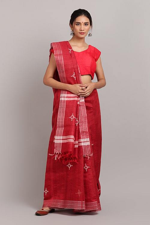 Jinali' Handwoven Extra Weft Silk Saree-47