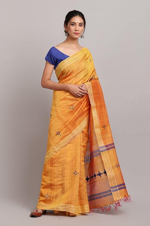 Jinali' Handwoven Extra Weft Silk Saree-48