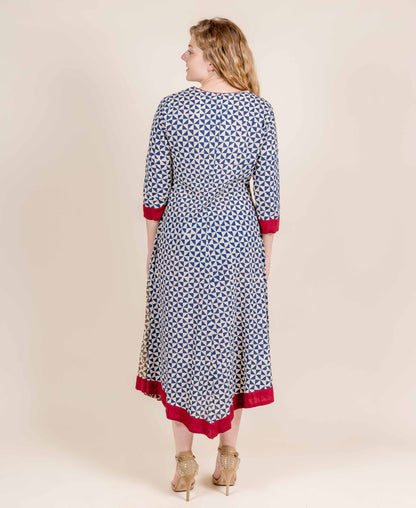 Chevron Print Hand Block Printed Dress