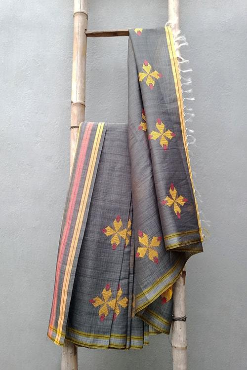 Mongra' Handwoven Baavanbuti Cotton-Silk Saree-39