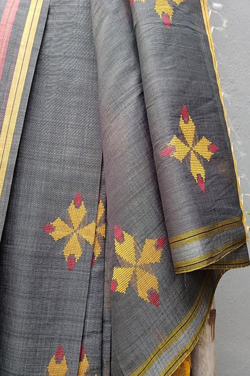Mongra' Handwoven Baavanbuti Cotton-Silk Saree-39