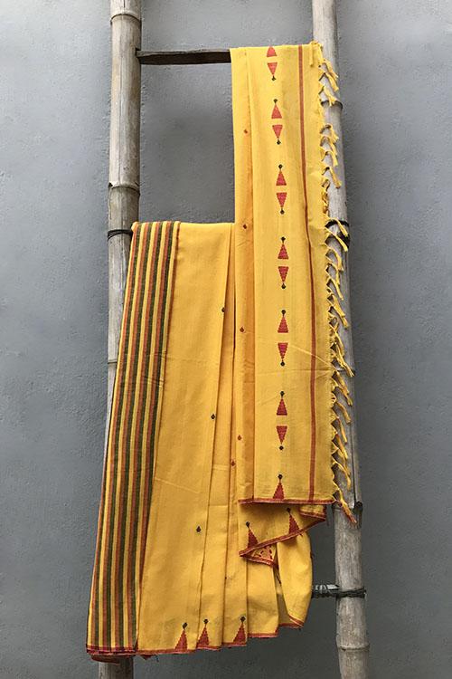 Nikita' Handwoven Extra Weft Cotton Saree-6