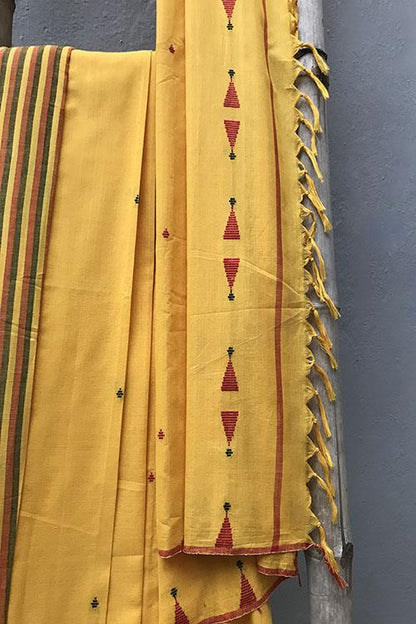 Nikita' Handwoven Extra Weft Cotton Saree-6