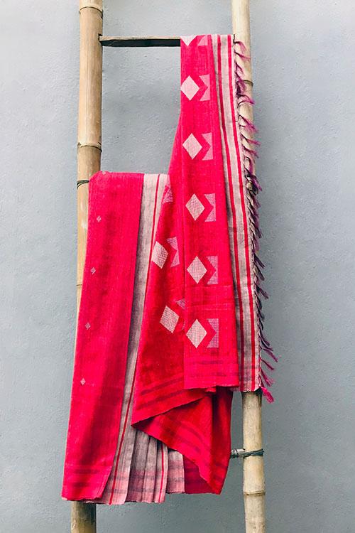Damini' Handwoven Extra Weft Cotton-Silk Saree-29