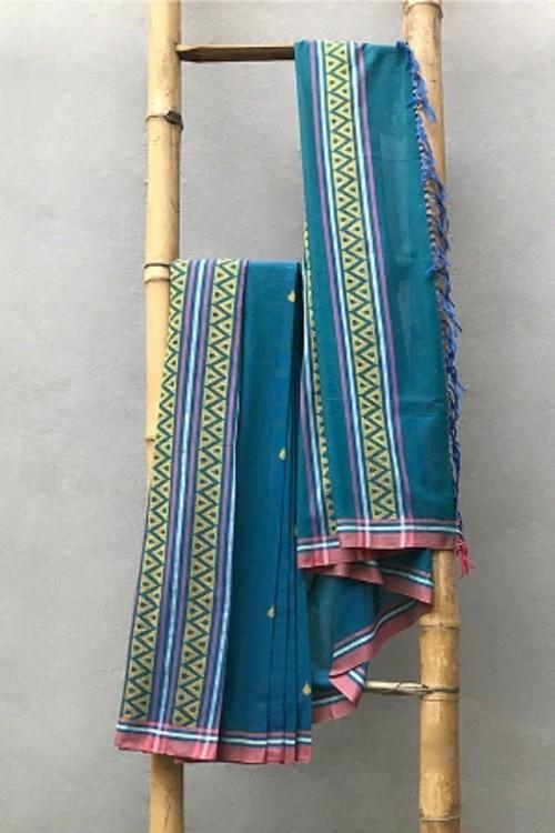 Lavanya' Handwoven Extra Weft Cotton Saree-17